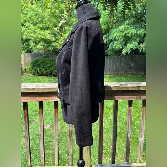 Have Black Faux Suede Women's Moto style Jacket medium - Picture 3 of 9